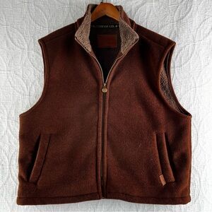 Outback Trading Company Summit Vest Mens XL Brown Fleece Sherpa Lined Western